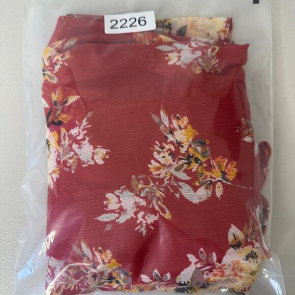 LC Lauren Conrad Flutter Sleeve Blouse 4X Orange Floral Chiffon Tunic - Picture 10 of 10